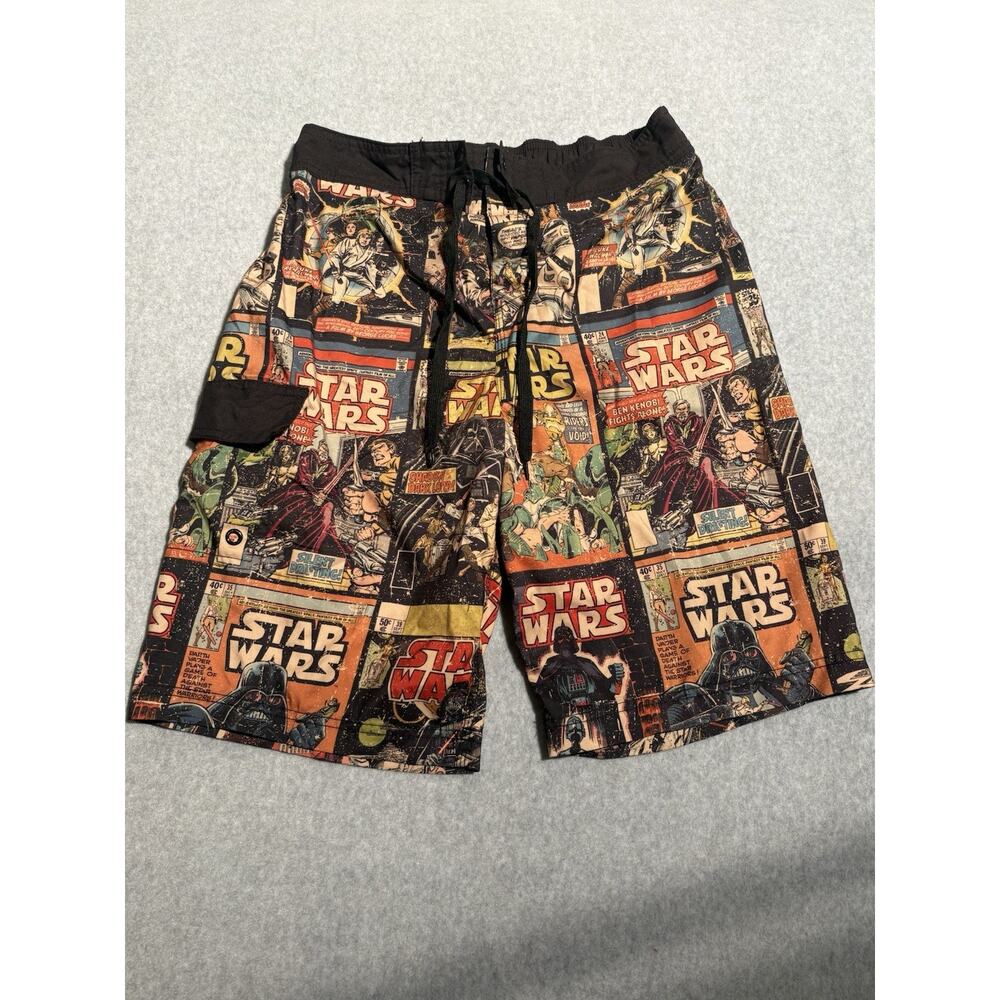 Star Wars Men's Comic Print Board Shorts M Multicolor Drawstring Pockets